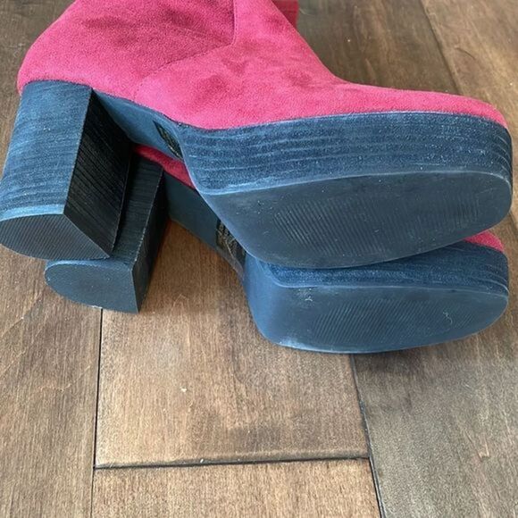 Free People Vandal Platform Boots Wine Red Suede EU 41 US 11 NWOB - Picture 8 of 8